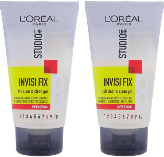 L'Oréal Paris Studio Line Invisi Fix 24H Clear & Clean Gel - Super Strong - Multipack - 2 x 150 ml
