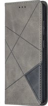 Mobigear Telefoonhoesje geschikt voor Samsung Galaxy A52 Hoesje | Mobigear Rhombus Slim Bookcase | Pasjeshouder voor 2 Pasjes | Telefoonhoesje voor Pinpas / OV Kaart / Rijbewijs - Grijs