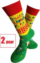2 PAAR - Verjaardag cadeau - Carnaval Sokken - Leuke sokken - Vrolijke sokken – Carnavals Cadeau -Vastelaovend Sokken - Luckyday Socks - Cadeau sokken - Socks waar je Happy van wor