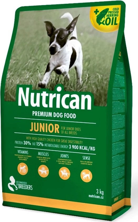 Nutrican junior hondenvoer 3kg met haringolie