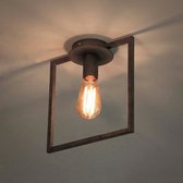 Plafondlamp 1L framed / Oud zilver - Industrieel meubels - Design