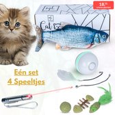 MyLife Kattenspeeltjes - Speelgoed voor katten - Bal Laserpen Vis Catnip - USB Oplaadbaar - Voor Katten en Kittens - Kattenspeelgoed - 4 items in 1 set