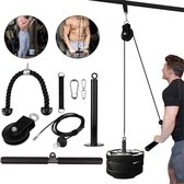 Gymzo® thuis fitness kabelsysteem - Triceps Kabel - Thuis Fitness - Tricep Trainer- Push Down Cable- Tricep set  - Workout Kabel - Home Gym Fitness Set -  Kabel katrol systeem – Krachtstation