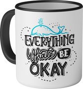 Mok met tekst: Everything whale be okay - 330ml