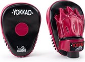 Yokkao Focus Mitts Open Fingers - Leer - Black / Cerise - standaard maat