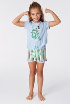 Woody pyjama meisjes - lichtblauw - krokodil - 221-1-BST-S/816 - maat 116