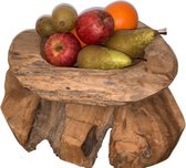 Houten decoratie - Fruitschaal - groenteschaal - Paas decoratie schaal - Teak hout schaal