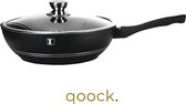 CF Cooking© | Design Wok | Inclusief glazen deksel | Marmeren Coating | 28cm | Inductie | Alle warmtebronnen