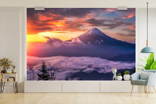 Papier Peint - Papier peint photo Montagnes dans la Brume - Largeur 420 cm x Hauteur 280 cm