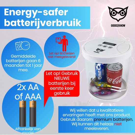 Good2know Telefoon Kluis met Tijdslot - Stoppen met Roken - Timer – Kluis - Opbergdoos - Kitchen Safe - Wit – meer Focus & Zelfdiscipline