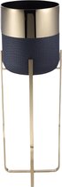 Luxe Blauw & Goud Bloempot - H100cm - Manza Living