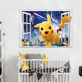 Muursticker Pokemon - Pikachu - Kinderkamer - Jongenskamer - Muurdecoratie - Wandsticker - Sticker Voor Kinderen 60×90CM 2