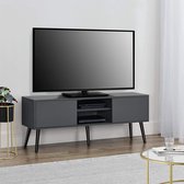 TV meubel Eskilstuna tv kast 120x29,5x46,5 cm donkergrijs en zwart