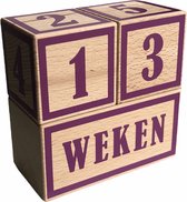 Blocs jalons en bois - violet - cadeau de maternité - âges et moments - 3 blocs