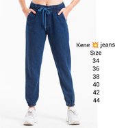 Dames jeans met elastiek donker blauw maat 34