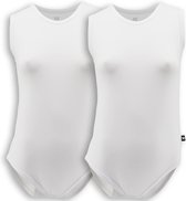 2-pack romper  - wit zonder mouw - volwassenen - incontinentie - XL