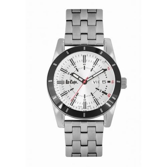 Lee Cooper LC06776.330 - Horloge - Analoog - Mannen - Heren - stalen band - Zilverkleurig - Zwart