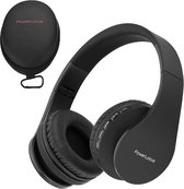 Bluetooth Koptelefoons, PowerLocus draadloze Over-Ear Koptelefoon Inklapbaar, Met microfoon, Micro SD slot, FM Radio, draadloze en kabel Koptelefoon voor Smartphone, Tablets, Laptops, TV(Zwar