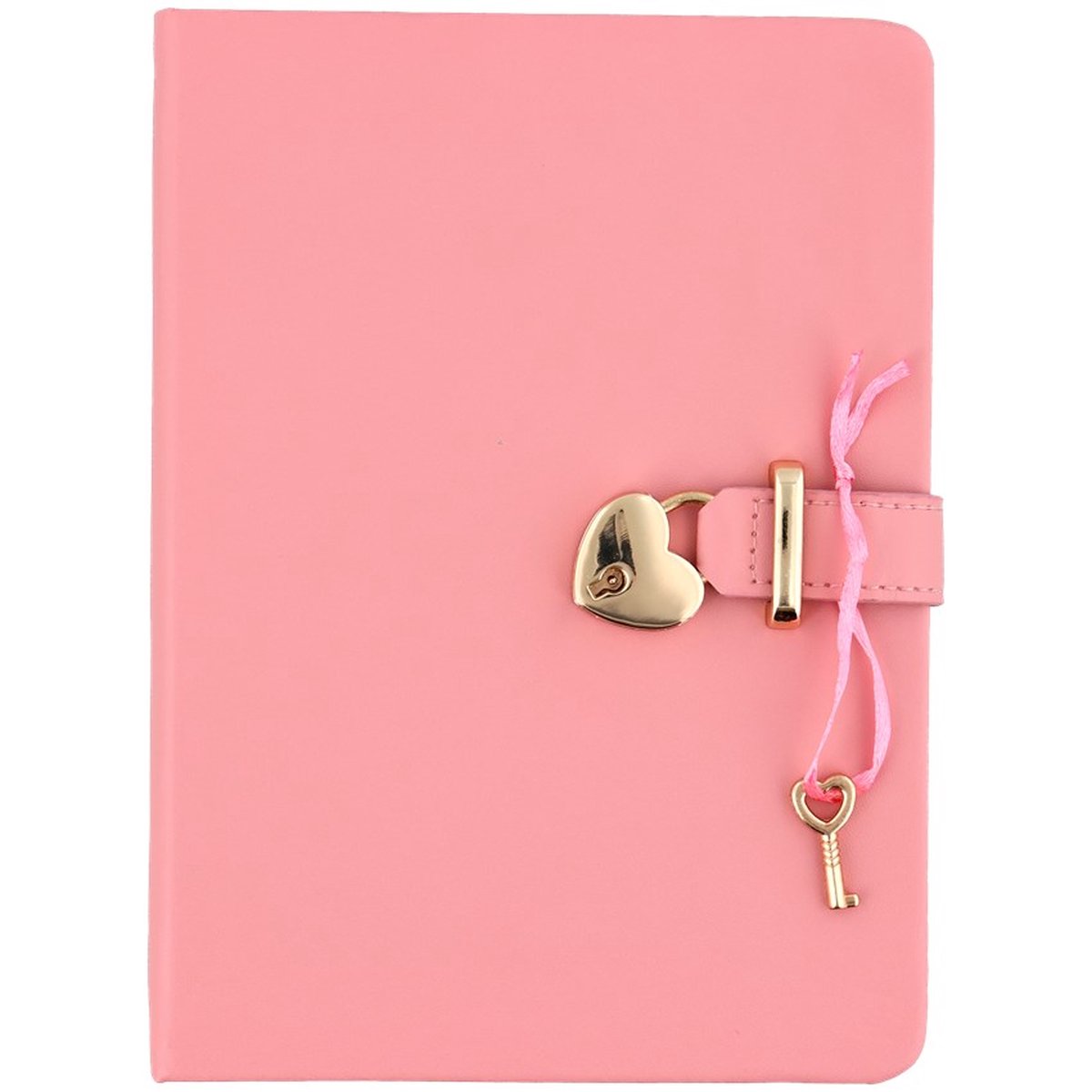 dagboek met goud slot oud roze 80 vel inclusief alpaca sleutelhanger