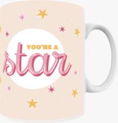 Mijnmokbedrukken® | YOU'RE A STAR Mok | Mok met tekst | Mok jij bent een ster