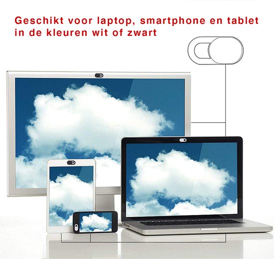 Webcam Cover - Laptop - Smartphone - Tablet - Wit