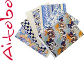 Rechtstreeks uit Japan handgeschept / met hand zeefdruk aangebracht Japans papier pakket (Chiyo 7 vel circa 30 x 22 cm) Blauw