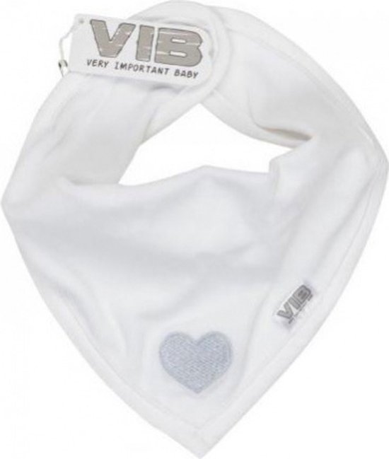 VIB® - Bandana slab Luxe velours - Hartje (Wit) - Babykleertjes - Baby cadeau - zwangerschap aankondiging - geboorte cadeau van VIB® — afbeelding 3