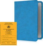 kwmobile Étui pour carnet de vaccination - Étui bleu pour certificat de vaccination - Protège-carnet jaune