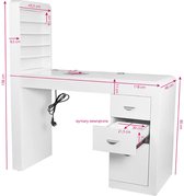 Bureau-Bureau met 3 lades-Rekje links-Wit