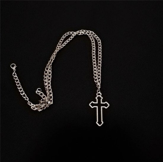 RSTJBH Christelijke Jezus Kruis Kettingen Goud Zilver Kleur Lange Ketting Kruis Hangers Voor Vrouwen Mannen Sieraden (Metaal Kleur: Goud Kruis