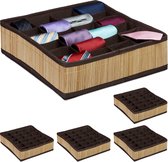 Relaxdays 5x lade organizer opvouwbaar - 24 vakjes - kast organizer ondergoed - sokken