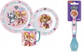 Paw patrol Skye en Everest ontbijtset 5-delig - Bord - Kom - Mok - Vork - Lepel - Servies