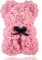 Donkersstuff Roze - Rozen Beer- Teddy Beer - Liefde- Valentijn Cadeautjes - Moederdag - Rose Bear - Romantisch Pakket zonder verpakking - 25 cm -