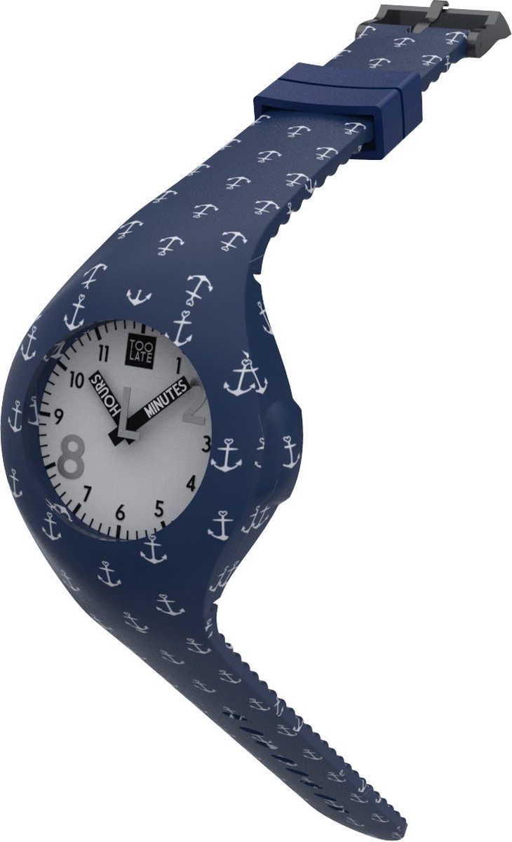 TOO LATE - siliconen horloge - MASH UP DECOR Medium - Ø 40 mm - Anchor