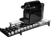 Glazen Capsule Houder met Lade - Geschikt voor 40 Nespresso Cups - Espresso Koffie Pad en Cups Houder - Glas en RVS - Zwart