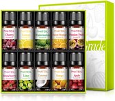 Etherische Oliën 10 Stuks - Essentiële Olie Set - Aromatherapie - Aroma Olie Diffuser Etherische Olie - Voor Aroma Diffuser - Vruchten