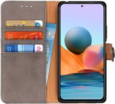 Xiaomi Redmi Note 10 Pro Hoesje Portemonnee Drukknoop Sluiting Grijs