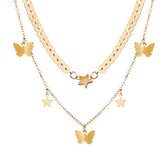 BUTTERFLY - COLLIER - KETTING - GOLD - DAMES - MEIDEN - FASHION