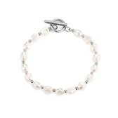 Dames - Armband - Parels - Stainless Steel - Zilver