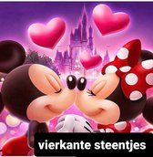 Diamond Painting Mickey & Minnie Mouse  - VIERKANTE steentjes  - Volledig pakket  - 30 kleuren - 35x35cm - Diamond Painting kinderen  - Diamond Painting volwassenen