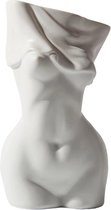 Artick Vaas Vrouwelijk Lichaam - Body Art - Billen & Borsten - Elegante Bloemenvaas - Kunst - Woondecoratie - Pennenbak - Origineel Cadeau - Keramiek - Wit - 10 x 9 x 18.5 cm
