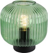 Olucia Charlois - Retro Tafellamp - Aluminium/Glas - Groen;Zwart