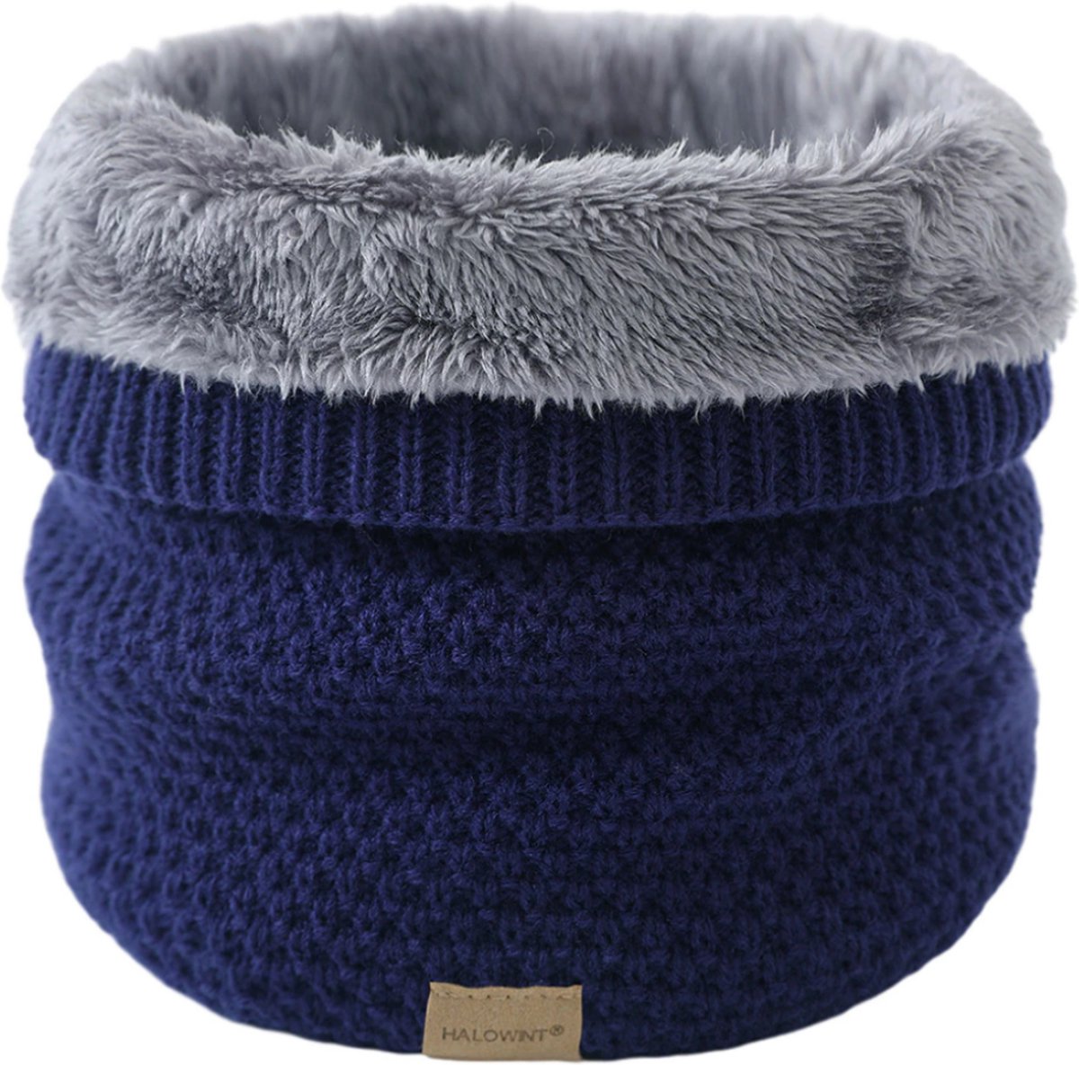 Colsjaal / Nekwarmer Blauw | Gebreid - Teddy Voering | Fashion Favorite