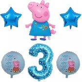 Peppa Pig folie ballonen 6 stuks Decoratie Kinderen Verjaardag Ballon Nummer 3