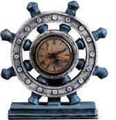 BaykaDecor - Unieke Retro Klok Zeilbootstuur - Woondecoratie - Slaapkamer Decoratie - Cadeau Retro Design - Vintage Blauw - 23 cm