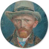 Wandcirkel Zelfportret Van Gogh - 140 cm - Aluminium; Dibond - Schilderij Oude Meesters