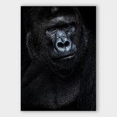 Poster Dark Gorilla - Dibond - Meerdere Afmetingen & Prijzen | Wanddecoratie - Interieur - Art - Wonen - Schilderij - Kunst