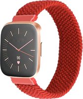 Bandje Voor Fitbit Versa Nylon Gevlochten Solo Band - Rood - Maat: L - Horlogebandje, Armband