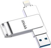 USB 3.0-geheugenstick voor iPhone 128 GB met [MFi-gecertificeerde] connector om opslag uit te breiden of gegevens over te dragen van iOS-apparaten en Mac-pc-computer