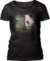 Ladies T-shirt Protect Giant Panda Black XXL